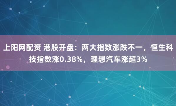 上阳网配资 港股开盘：两大指数涨跌不一，恒生科技指数涨0.38%，理想汽车涨超3%